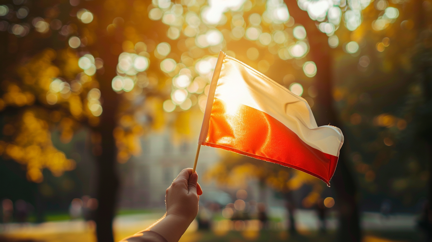 polska flaga na patyczku
