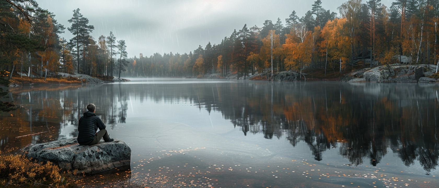 wolnosc nad brzegiem jeziora